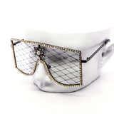 12 Pack: Unique Metal Net Rhinestone Wholesale Sunglasses