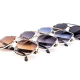 12 Pack: Modern Full-Frame Gradient Miter-cut Aviator Wholesale Sunglasses