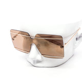12 Pack: Oversized Rimless Striker Square Wholesale Sunglasses