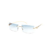 12 Pack: Jaguar-Inspired Feline Rimless Color Gradient Wholesale Sunglasses
