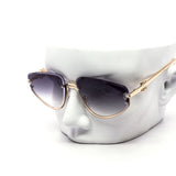 12 Pack: Royal Rimless Floral Accent Teardrop Wholesale Sunglasses