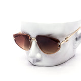 12 Pack: Royal Rimless Floral Accent Teardrop Wholesale Sunglasses
