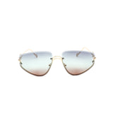 12 Pack: Royal Rimless Floral Accent Teardrop Wholesale Sunglasses