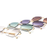 12 Pack: Luxe Panther Arm Hex Cut Gradient Wholesale Sunglasses
