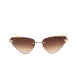 12 Pack: Fierce Rimless Cat-Eye Sunglasses Leopard Accented Wholesale Sunglasses