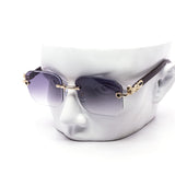 12 Pack: Panther Accent Rimless Color Gradient Wholesale Sunglasses