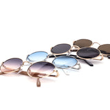 12 Pack: Oval Metal Frame Assorted Gradient Wholesale Sunglasses