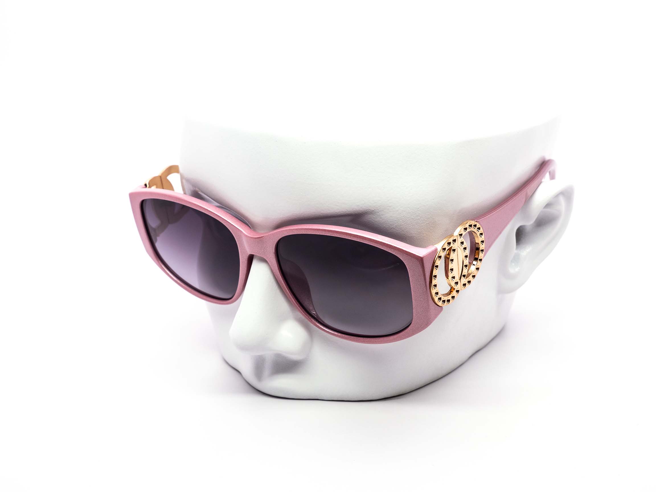 Dot Studded Frontal Demi Accent Rectangle Wholesale Sunglasses