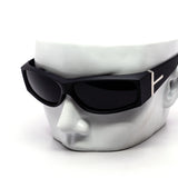 12 Pack: Sleek Wraparound with Bold Metallic T Accent Wholesale Sunglasses