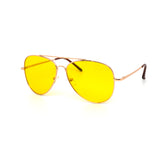 12 Pack: All Yellow Oversized Metal Aviator Wholesale Sunglasses