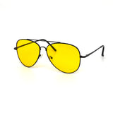 12 Pack: All Yellow Oversized Metal Aviator Wholesale Sunglasses