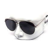 12 Pack: Oversized Flatline Hard Bridge Aviator Wholesale Sunglasses