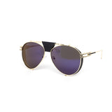 12 Pack: Elegant Color Mirror Leather Cover Aviator Wholesale Sunglasses