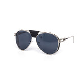12 Pack: Elegant Color Mirror Leather Cover Aviator Wholesale Sunglasses