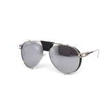 12 Pack: Elegant Color Mirror Leather Cover Aviator Wholesale Sunglasses