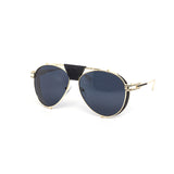 12 Pack: Elegant Color Mirror Leather Cover Aviator Wholesale Sunglasses