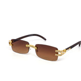 12 Pack: Rhinestone Infused Rimless Rectangular Wholesale Sunglasses