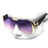 12 Pack: Semi-rimless Oversized Gold Accent Crosshatch Wholesale Sunglasses
