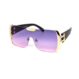 12 Pack: Semi-rimless Oversized Gold Accent Crosshatch Wholesale Sunglasses
