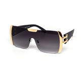 12 Pack: Semi-rimless Oversized Gold Accent Crosshatch Wholesale Sunglasses