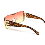 12 Pack: Semi-rimless Oversized Gold Accent Crosshatch Wholesale Sunglasses