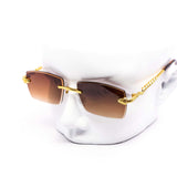 12 Pack: Rimless Miter-cut Serpent Metal Gradient Wholesale Sunglasses
