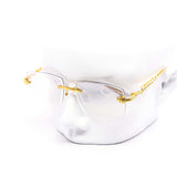 12 Pack: Rimless Miter-cut Serpent Metal Gradient Wholesale Sunglasses