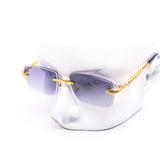 12 Pack: Rimless Miter-cut Serpent Metal Gradient Wholesale Sunglasses