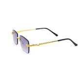 12 Pack: Rimless Miter-cut Serpent Metal Gradient Wholesale Sunglasses