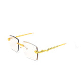 12 Pack: Rimless Miter-cut Serpent Metal Gradient Wholesale Sunglasses