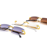 12 Pack: Rimless Miter-cut Serpent Metal Gradient Wholesale Sunglasses