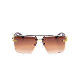 12 Pack: Chic Rimless Miter-cut Aviator Gradient Wholesale Sunglasses