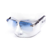 12 Pack: Chic Rimless Miter-cut Aviator Gradient Wholesale Sunglasses