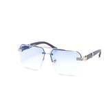 12 Pack: Chic Rimless Miter-cut Aviator Gradient Wholesale Sunglasses
