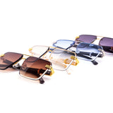 12 Pack: Chic Rimless Miter-cut Aviator Gradient Wholesale Sunglasses