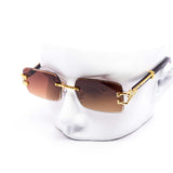 12 Pack: Rimless Miter-cut Wildcat Metal Gradient Wholesale Sunglasses