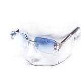 12 Pack: Rimless Miter-cut Wildcat Metal Gradient Wholesale Sunglasses