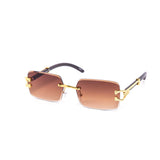12 Pack: Rimless Miter-cut Wildcat Metal Gradient Wholesale Sunglasses