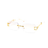 12 Pack: Rimless Miter-cut Wildcat Metal Gradient Wholesale Sunglasses