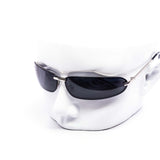 12 Pack: Slender Rimless Matrix Oval Wrap Wholesale Sunglasses