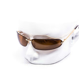 12 Pack: Slender Rimless Matrix Oval Wrap Wholesale Sunglasses