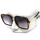 12 Pack: Minimal Oversized Square Gold Bar Wholesale Sunglasses