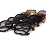 12 Pack: Minimal Oversized Square Gold Bar Wholesale Sunglasses