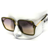 12 Pack: Minimal Oversized Square Gold Bar Wholesale Sunglasses