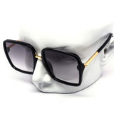 12 Pack: Minimal Oversized Square Gold Bar Wholesale Sunglasses