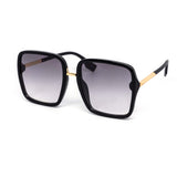 12 Pack: Minimal Oversized Square Gold Bar Wholesale Sunglasses