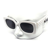 12 Pack: Chunky Square Fashion Cross-Hatched Gold Accent Wholesale Sunglasses