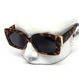 12 Pack: Chunky Square Fashion Cross-Hatched Gold Accent Wholesale Sunglasses