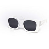 12 Pack: Chunky Square Fashion Cross-Hatched Gold Accent Wholesale Sunglasses