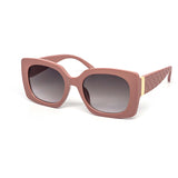 12 Pack: Chunky Square Fashion Cross-Hatched Gold Accent Wholesale Sunglasses